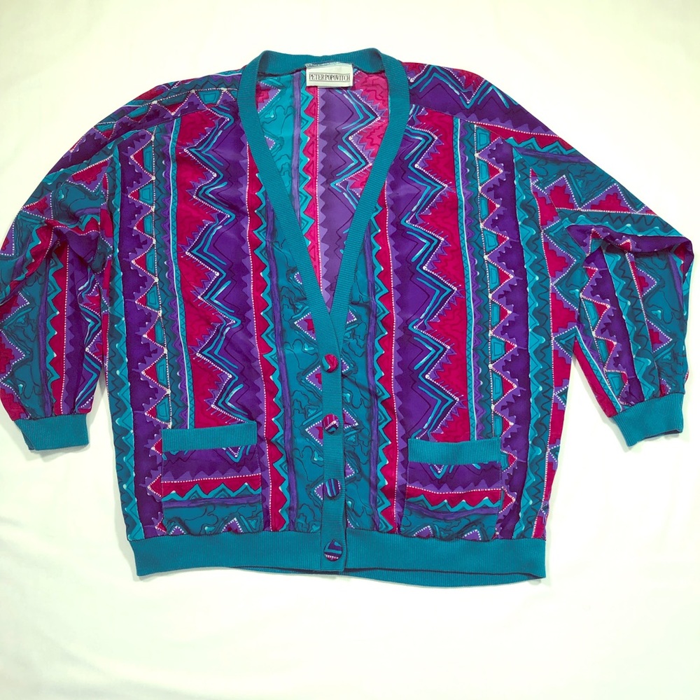 Vintage 80s Peter Popovitch V-neck cardigan